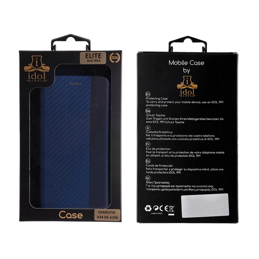 IDOL 1991 ELITE ΘΗΚΗ SAMSUNG A33 5G A336 6.4in  ANTI-RFID BOOK STAND BLUE - Image 2