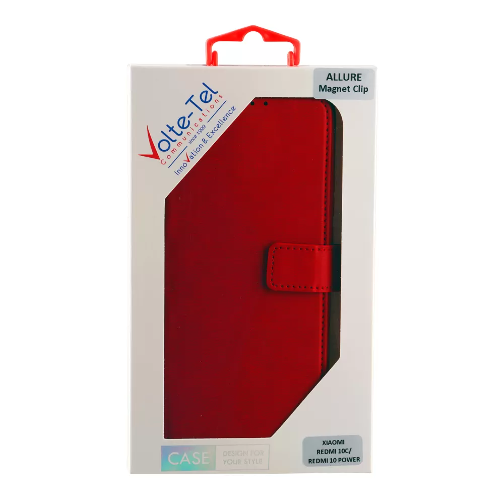 VOLTE-TEL ALLURE ΘΗΚΗ XIAOMI REDMI 10C/REDMI 10 POWER 6.71in  MAGNET BOOK STAND CLIP RED - Image 2