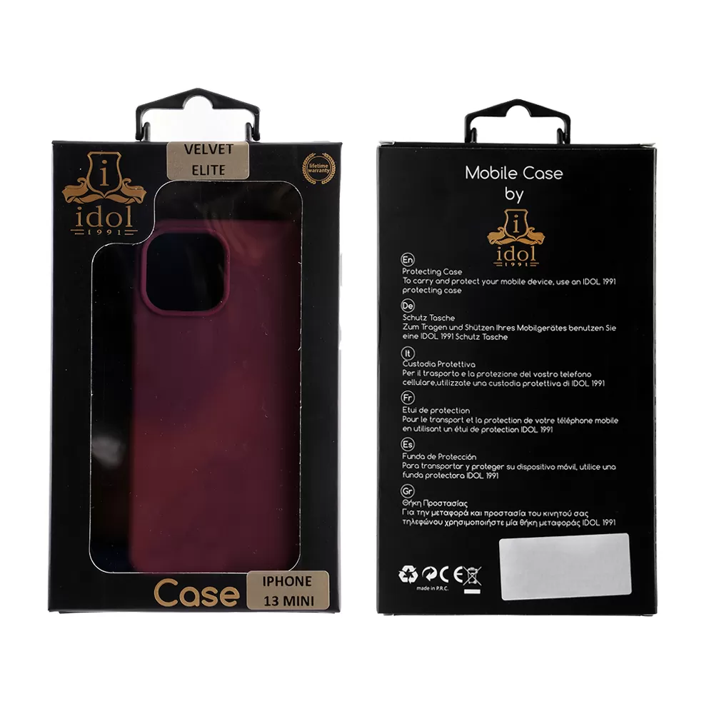 IDOL 1991 VELVET ELITE TPU ΘΗΚΗ IPHONE 13 MINI 5.4in  4 SIDE CAMERA GUARD BURGUNDY - Image 2