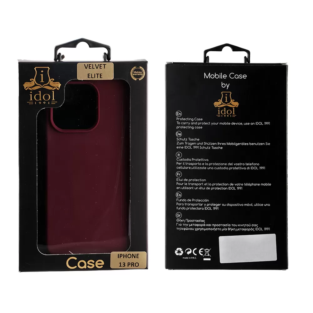 IDOL 1991 VELVET ELITE TPU ΘΗΚΗ IPHONE 13 PRO 6.1in  4 SIDE CAMERA GUARD BURGUNDY - Image 2