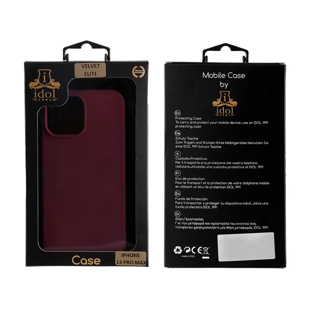 IDOL 1991 VELVET ELITE TPU ΘΗΚΗ IPHONE 13 PRO MAX 6.7in  4 SIDE CAMERA GUARD BURGUNDY - Image 2