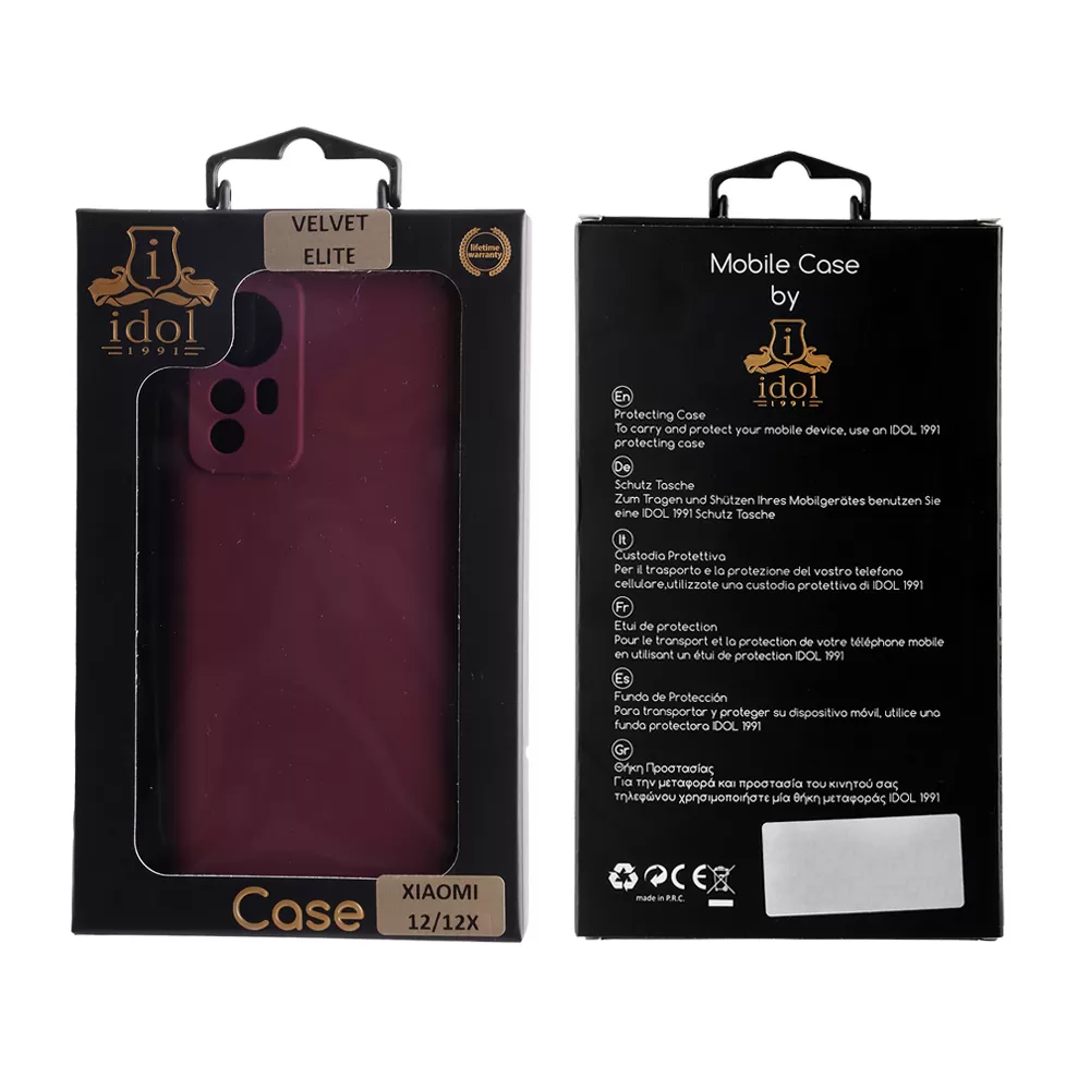 IDOL 1991 VELVET ELITE TPU ΘΗΚΗ XIAOMI 12/12X 6.28in  4 SIDE FULL CAMERA PROTECTION BURGUNDY - Image 3