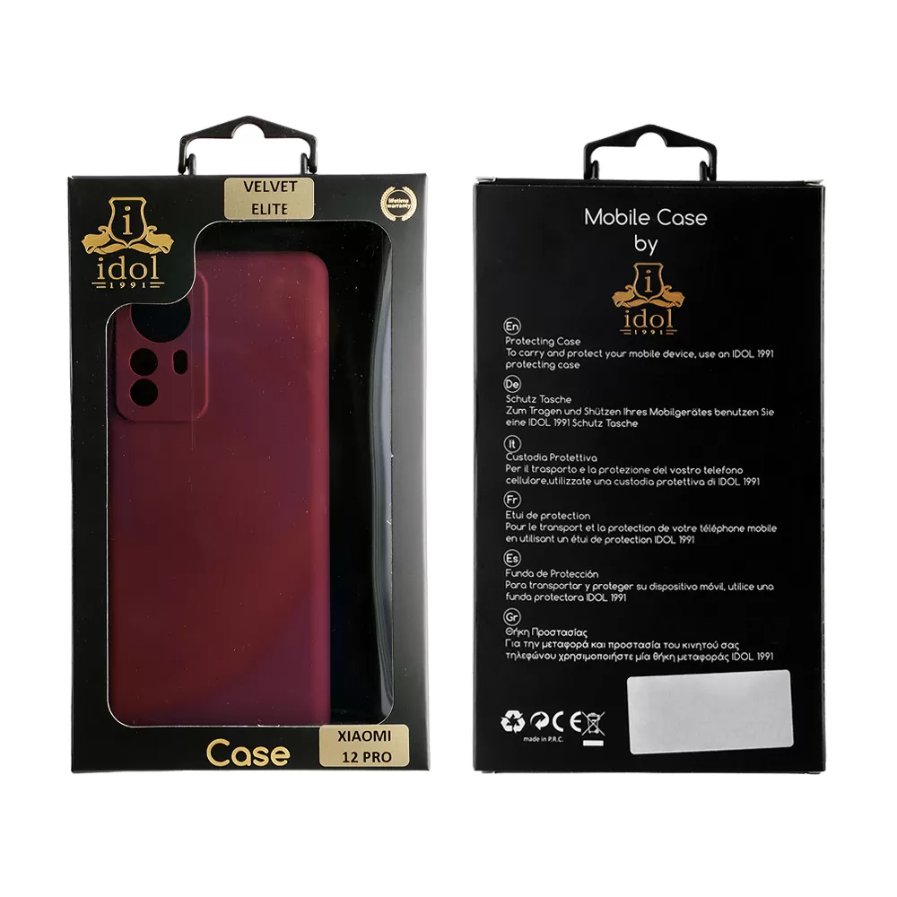 IDOL 1991 VELVET ELITE TPU ΘΗΚΗ XIAOMI 12 PRO 6.73in  4 SIDE FULL CAMERA PROTECTION BURGUNDY - Image 3