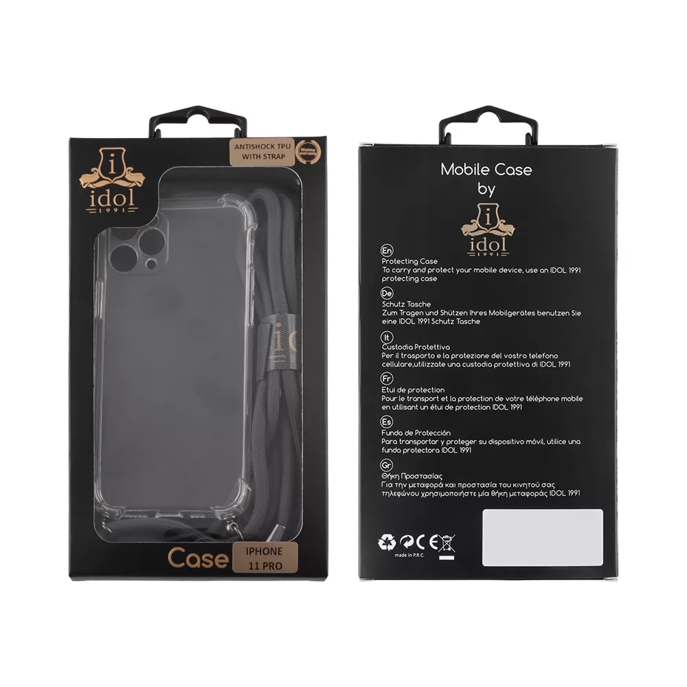IDOL 1991 ANTISHOCK AIR TPU ΘΗΚΗ IPHONE 11 PRO 5.8in  WITH STRAP FULL CAMERA PROTECTION ΔΙΑΦΑΝΗ - Image 2