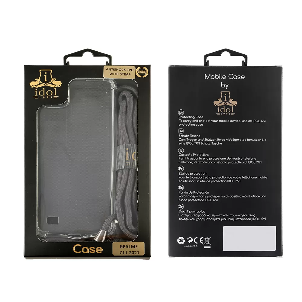 IDOL 1991 ANTISHOCK AIR TPU ΘΗΚΗ REALME C11 2021 6.52in WITH STRAP FULL CAMERA PROTECTION ΔΙΑΦΑΝΗ - Image 2