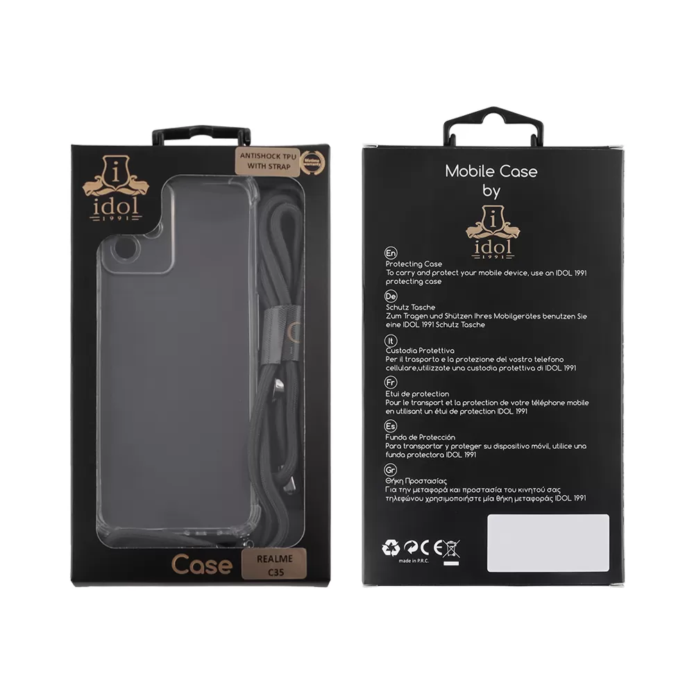 IDOL 1991 ANTISHOCK AIR TPU ΘΗΚΗ REALME C35 6.6in  WITH STRAP FULL CAMERA PROTECTION ΔΙΑΦΑΝΗ - Image 2
