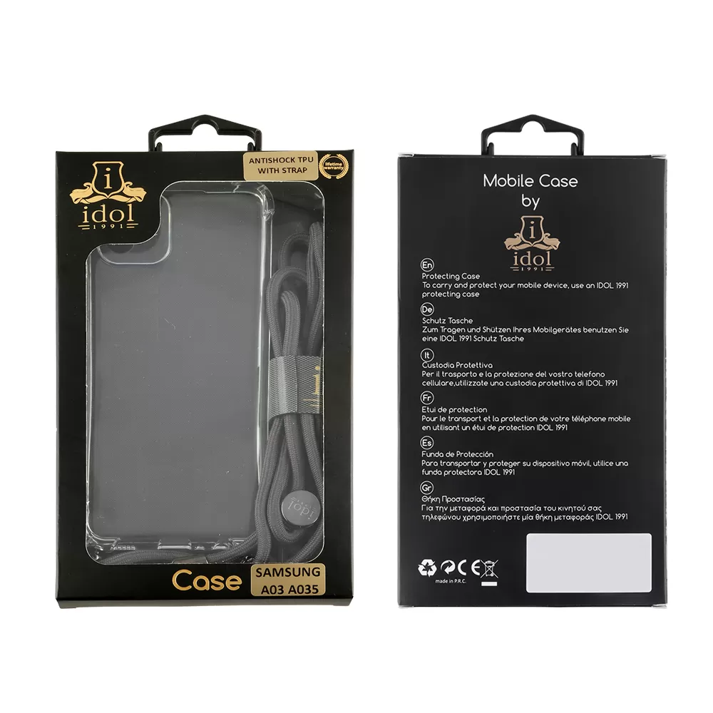 IDOL 1991 ANTISHOCK AIR TPU ΘΗΚΗ SAMSUNG A03 A035 6.5in  WITH STRAP FULL CAMERA PROTECTION ΔΙΑΦΑΝΗ - Image 2