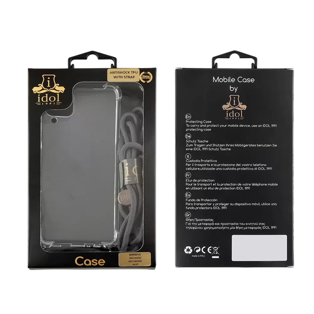 IDOL 1991 ANTISHOCK AIR TPU ΘΗΚΗ SAMSUNG A12 A125/A12 NACHO A127 6.5in WITH STRAP FULL CAMERA PROTECTION ΔΙΑΦΑΝΗ - Image 2