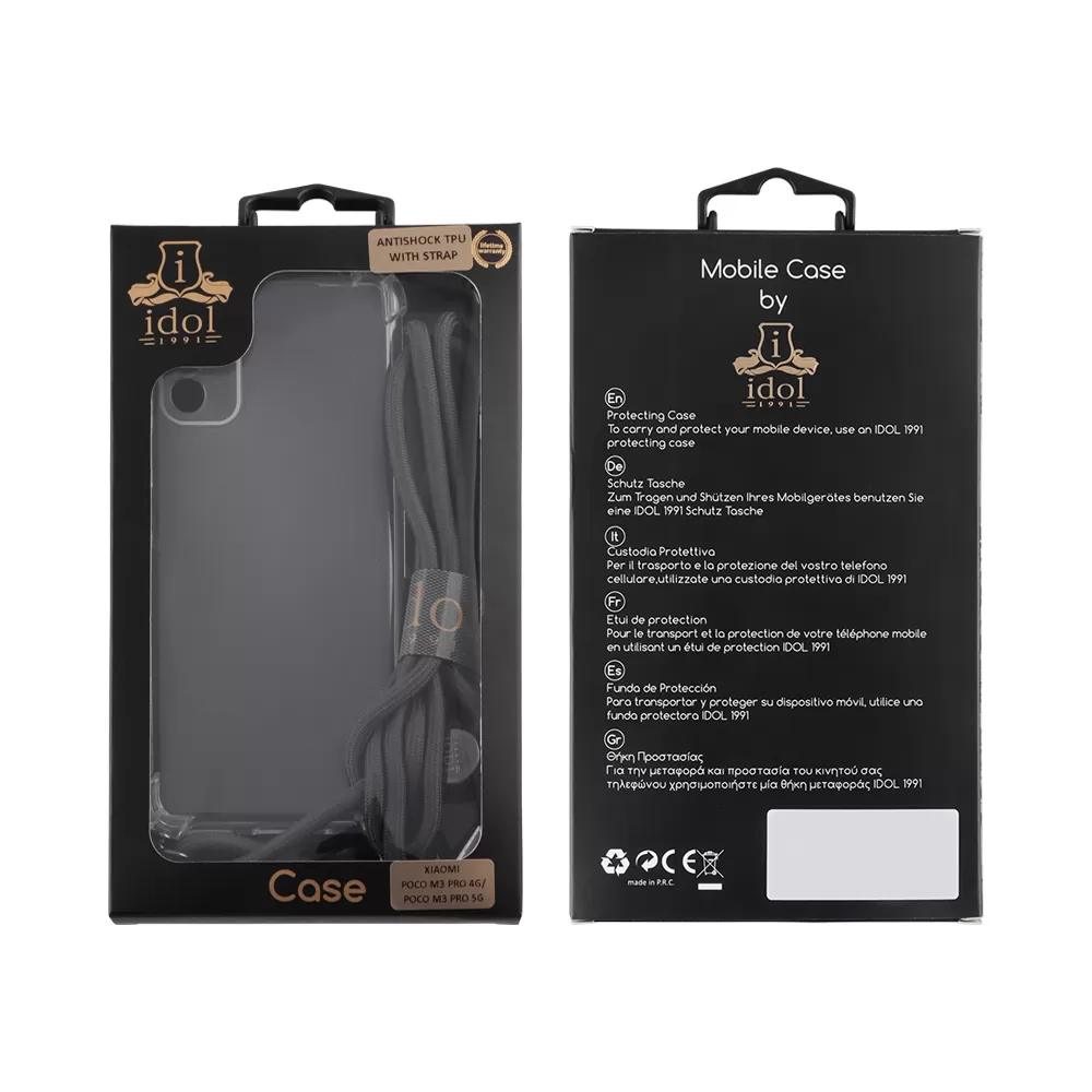 IDOL 1991 ANTISHOCK AIR TPU ΘΗΚΗ XIAOMI POCO M3 PRO 4G/POCO M3 PRO 5G 6.5in WITH STRAP FULL CAMERA PROTECTION ΔΙΑΦΑΝΗ - Image 2