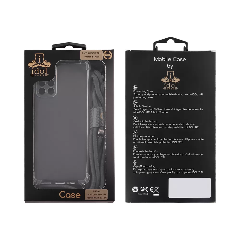 IDOL 1991 ANTISHOCK AIR TPU ΘΗΚΗ XIAOMI POCO M4 PRO 5G/REDMI NOTE 11T 5G 6.6in  WITH STRAP FULL CAMERA PROTECTION ΔΙΑΦΑΝΗ - Image 2