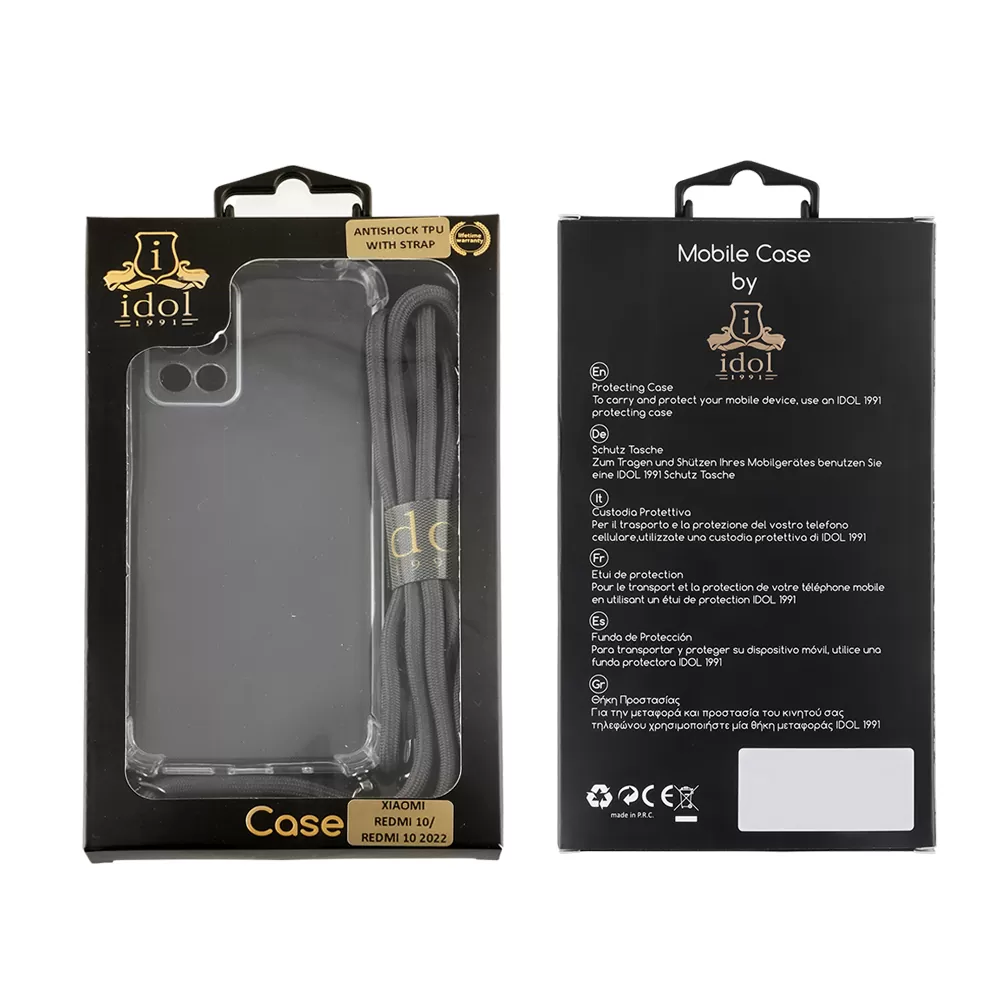 IDOL 1991 ANTISHOCK AIR TPU ΘΗΚΗ SAMSUNG S22 PLUS 5G S906 6.6in WITH STRAP FULL CAMERA PROTECTION ΔΙΑΦΑΝΗ - Image 2