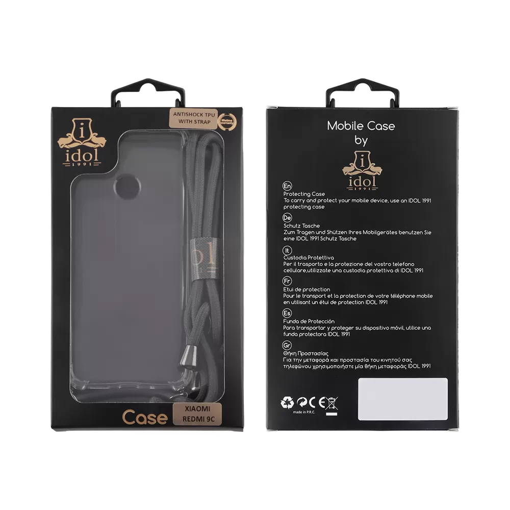 IDOL 1991 ANTISHOCK AIR TPU ΘΗΚΗ XIAOMI REDMI 9C 6.53in WITH STRAP FULL CAMERA PROTECTION ΔΙΑΦΑΝΗ - Image 2