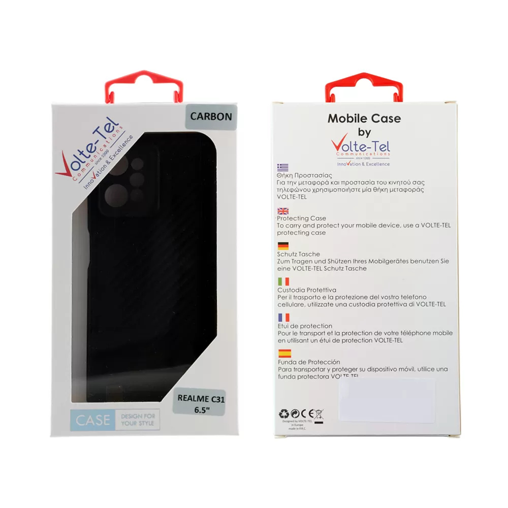 VOLTE-TEL CARBON ΘΗΚΗ REALME C31 6.5in  CAMERA PROTECTIVE BLACK - Image 2