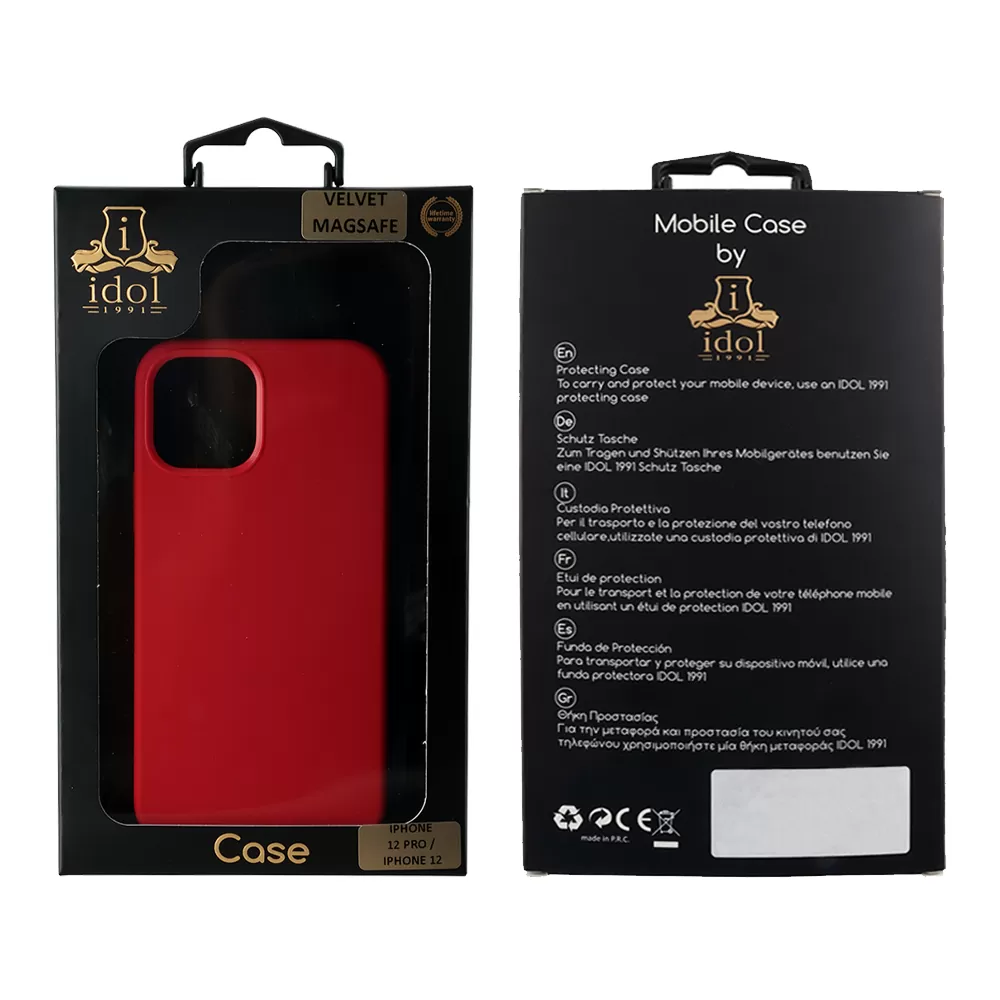 IDOL 1991 VELVET MAGSAFE TPU ΘΗΚΗ IPHONE 12 PRO / IPHONE 12 6.1in CAMERA GUARD RED - Image 2