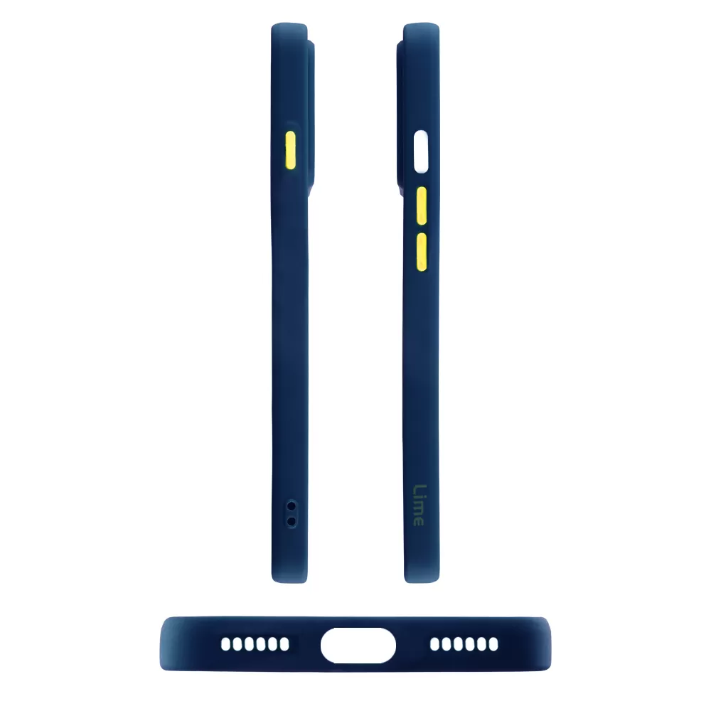 LIME HARDSHELL FUSION ΘΗΚΗ IPHONE SE 2022/IPHONE SE 2020/IPHONE 8/7 4.7in  FULL CAMERA PROTECTION BLUE WITH YELLOW KEYS - Image 6
