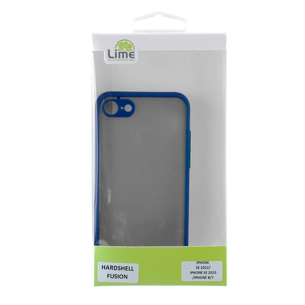 LIME HARDSHELL FUSION ΘΗΚΗ IPHONE SE 2022/IPHONE SE 2020/IPHONE 8/7 4.7in  FULL CAMERA PROTECTION BLUE WITH YELLOW KEYS - Image 3