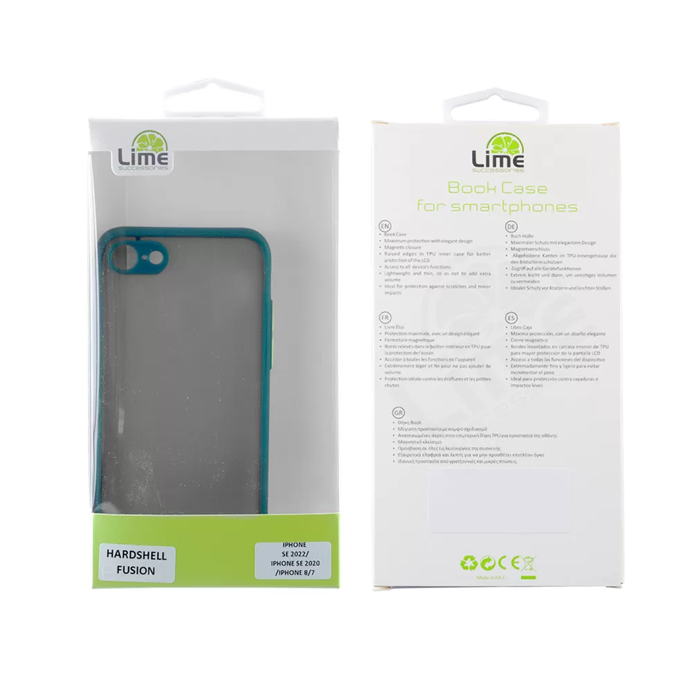 LIME HARDSHELL FUSION ΘΗΚΗ IPHONE SE 2022/IPHONE SE 2020/IPHONE 8/7 4.7in  FULL CAMERA PROTECTION GREEN WITH YELLOW KEYS - Image 2
