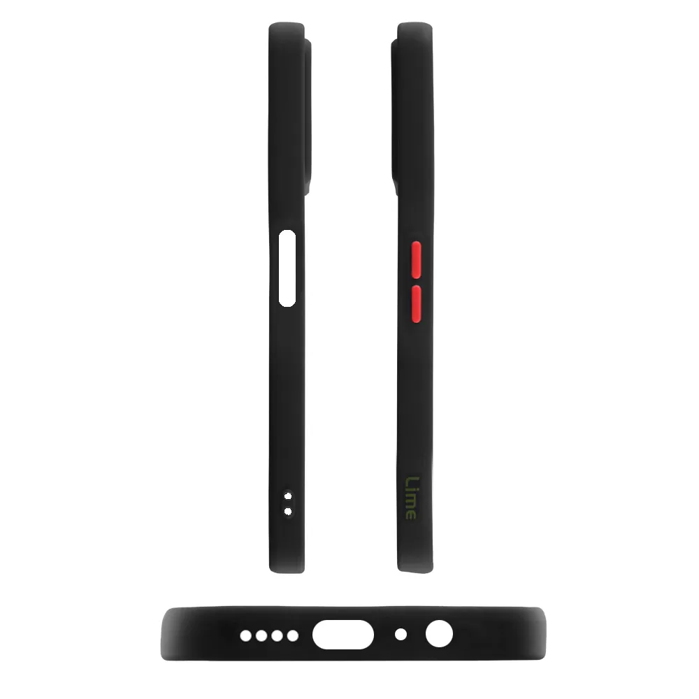 LIME HARDSHELL FUSION ΘΗΚΗ REALME 9 5G/9 PRO 5G 6.6in  FULL CAMERA PROTECTION BLACK WITH RED KEYS - Image 6