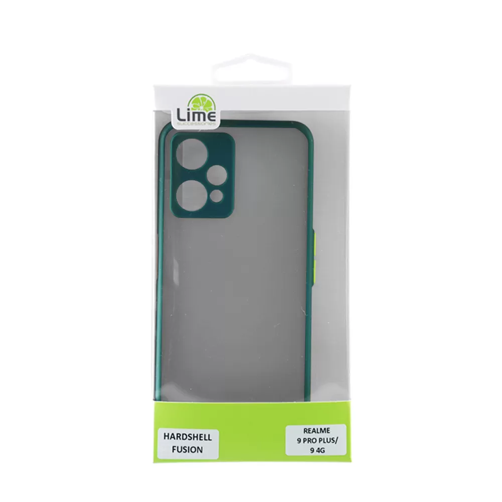 LIME HARDSHELL FUSION ΘΗΚΗ REALME 9 5G/9 PRO 5G 6.6in  FULL CAMERA PROTECTION GREEN WITH YELLOW KEYS - Image 3