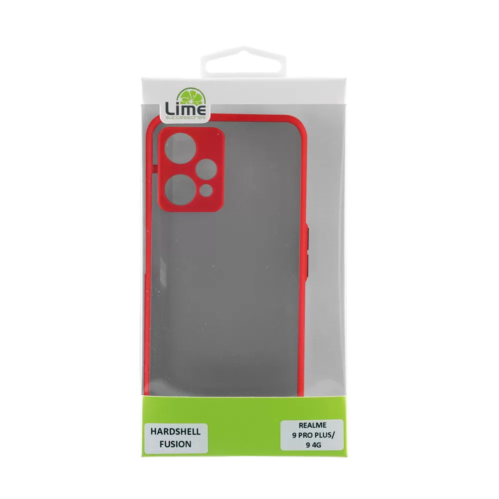 LIME HARDSHELL FUSION ΘΗΚΗ REALME 9 5G/9 PRO 5G 6.6in  FULL CAMERA PROTECTION RED WITH BLACK KEYS - Image 3