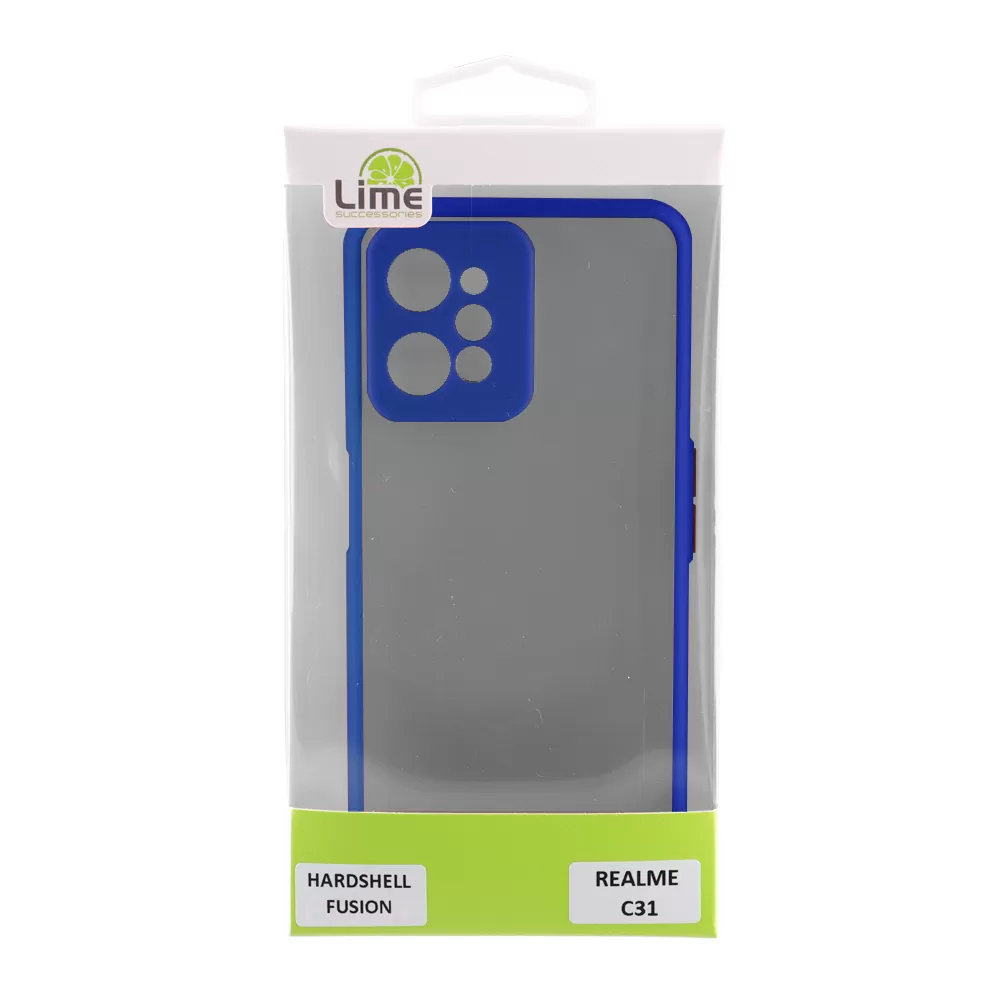 LIME HARDSHELL FUSION ΘΗΚΗ REALME C31 6.5in  FULL CAMERA PROTECTION BLUE WITH YELLOW KEYS - Image 3