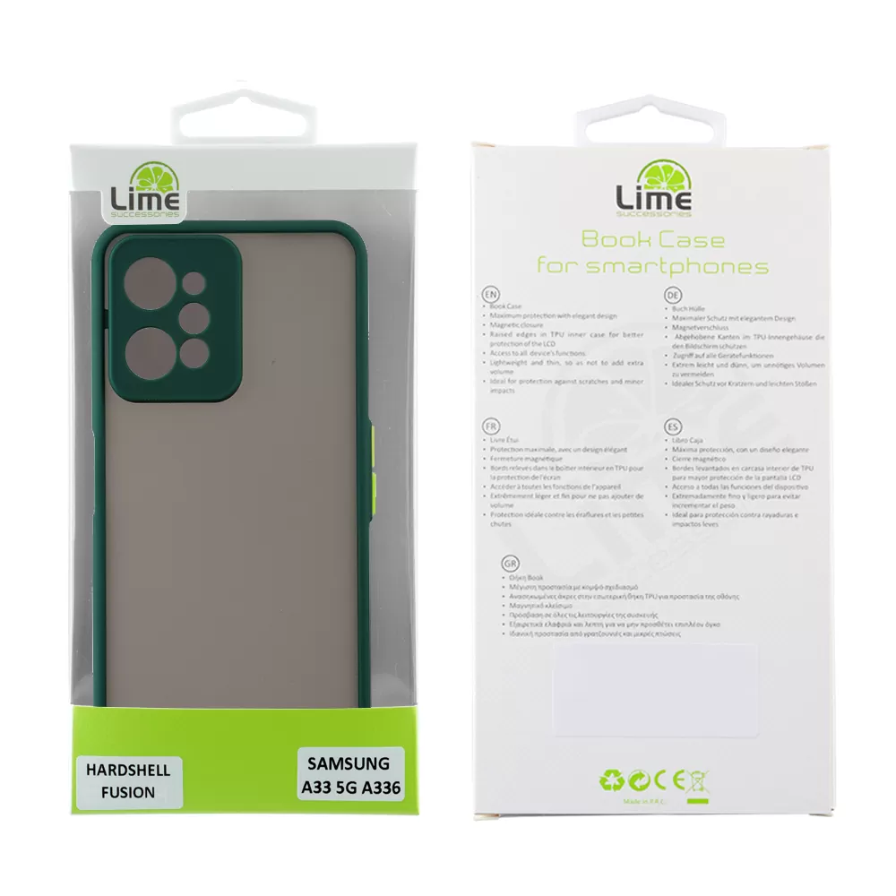 LIME HARDSHELL FUSION ΘΗΚΗ REALME C31 6.5in  FULL CAMERA PROTECTION GREEN WITH YELLOW KEYS - Image 2