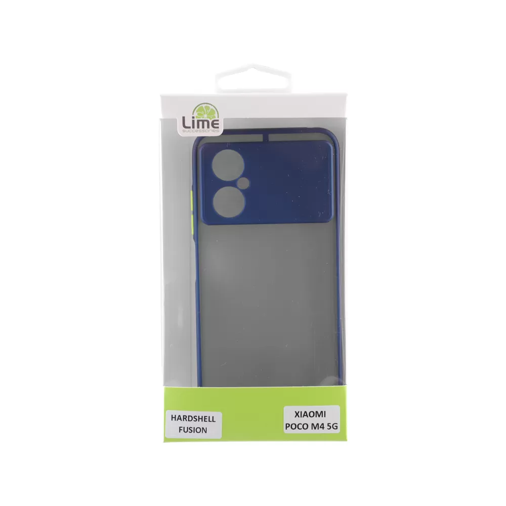 LIME HARDSHELL FUSION ΘΗΚΗ XIAOMI POCO M4 5G 6.58in  FULL CAMERA PROTECTION BLUE WITH YELLOW KEYS - Image 3
