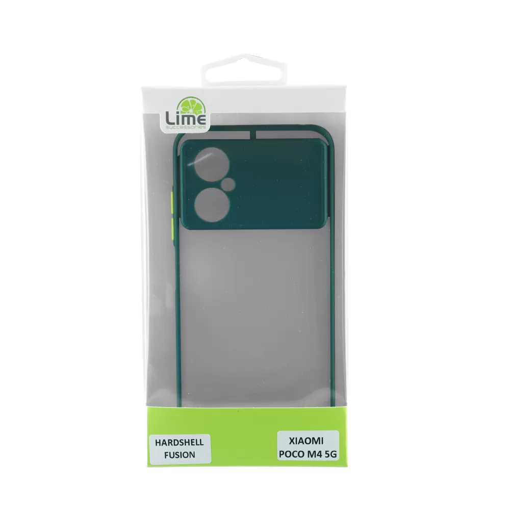 LIME HARDSHELL FUSION ΘΗΚΗ XIAOMI POCO M4 5G 6.58in  FULL CAMERA PROTECTION GREEN WITH YELLOW KEYS - Image 3