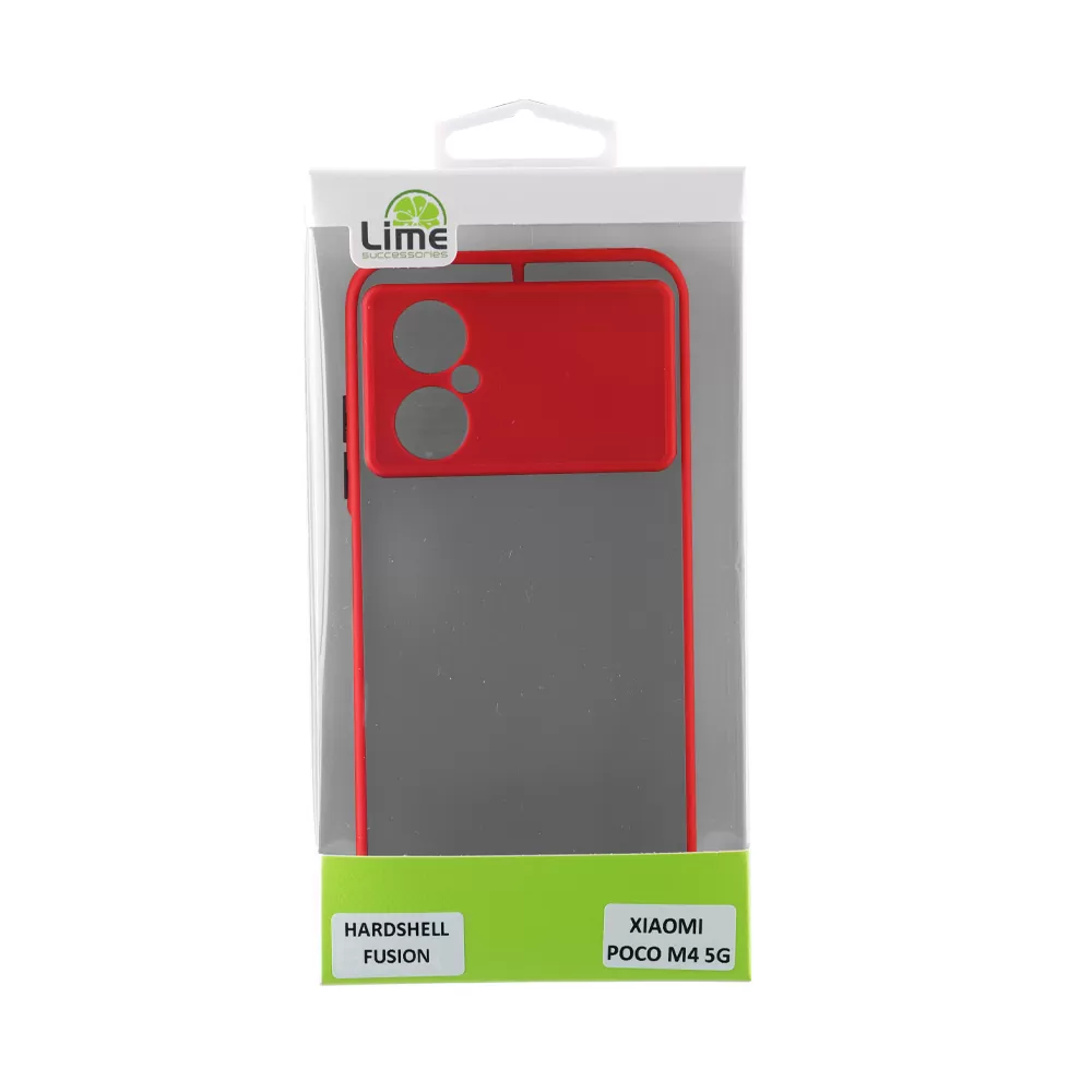 LIME HARDSHELL FUSION ΘΗΚΗ XIAOMI POCO M4 5G 6.58in  FULL CAMERA PROTECTION RED WITH BLACK KEYS - Image 3