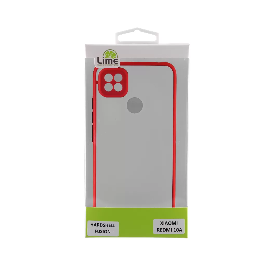 LIME HARDSHELL FUSION ΘΗΚΗ XIAOMI REDMI 10A 6.53in  FULL CAMERA PROTECTION RED WITH BLACK KEYS - Image 3