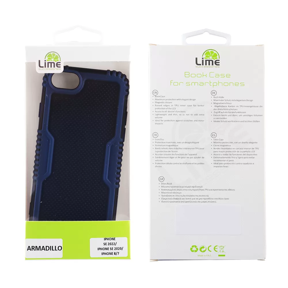 LIME ARMADILLO ΘΗΚΗ IPHONE SE 2022/IPHONE SE 2020/IPHONE 8/7 4.7in  FULL CAMERA PROTECTION BLUE - Image 2