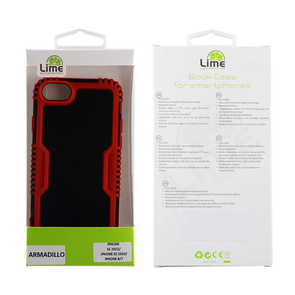 LIME ARMADILLO ΘΗΚΗ IPHONE SE 2022/IPHONE SE 2020/IPHONE 8/7 4.7in  FULL CAMERA PROTECTION RED - Image 2