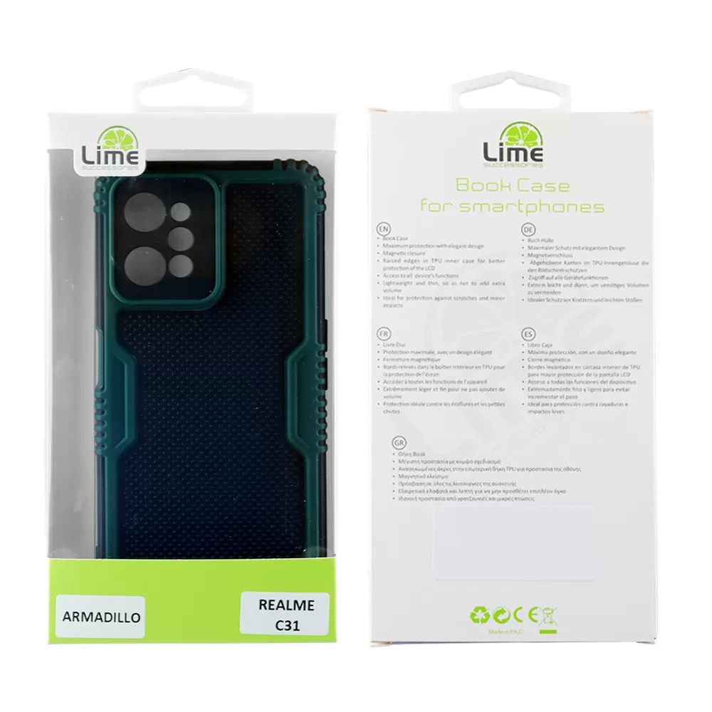LIME ARMADILLO ΘΗΚΗ REALME C31 6.5in  FULL CAMERA PROTECTION GREEN - Image 2