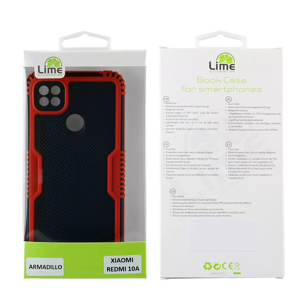 LIME ARMADILLO ΘΗΚΗ XIAOMI REDMI 10A 6.53in  FULL CAMERA PROTECTION RED - Image 2