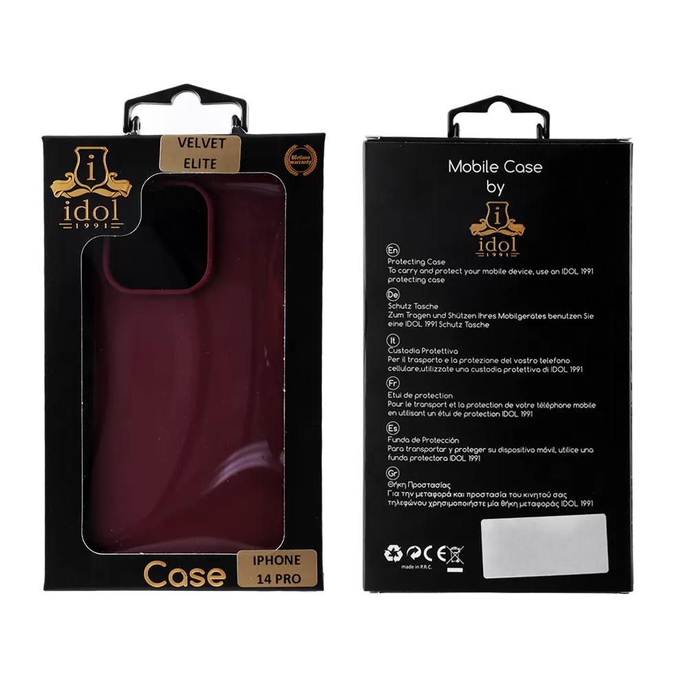 IDOL 1991 VELVET ELITE TPU ΘΗΚΗ IPHONE 14 PRO 6.1in  4 SIDE CAMERA GUARD BURGUNDY - Image 2