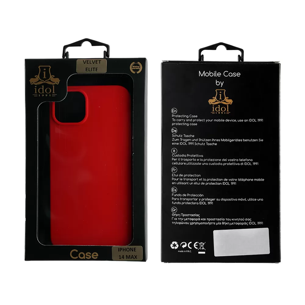 IDOL 1991 VELVET ELITE TPU ΘΗΚΗ IPHONE 14 PLUS 6.7in  4 SIDE CAMERA GUARD RED - Image 2