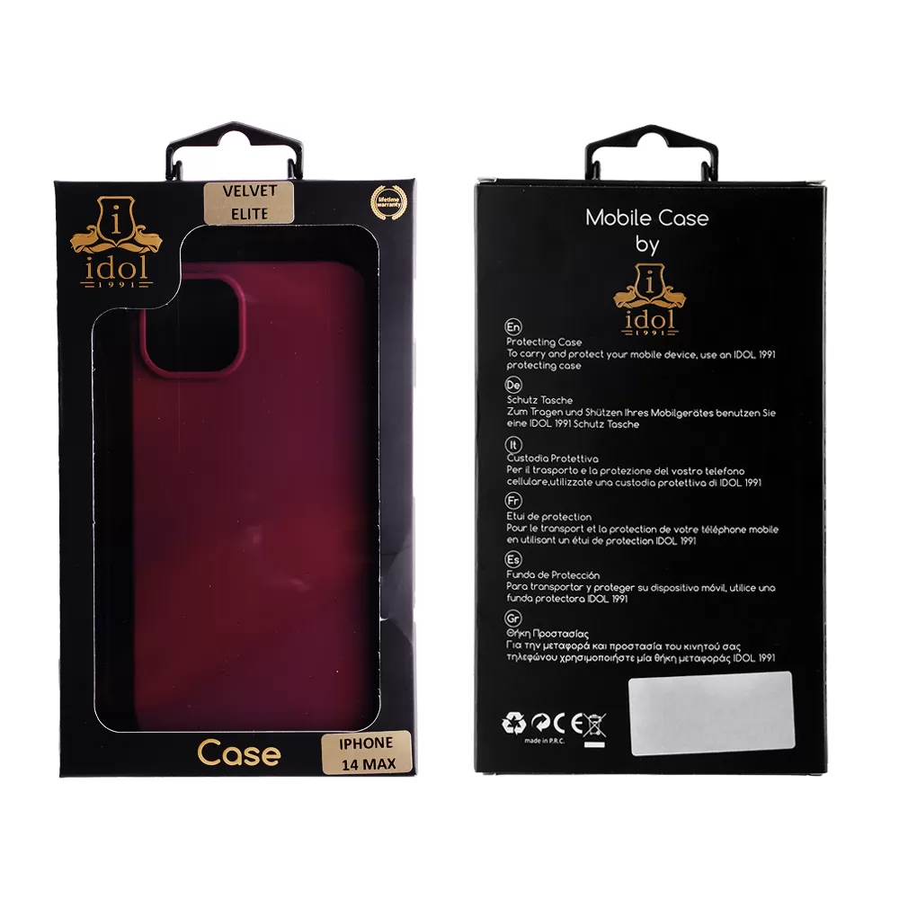 IDOL 1991 VELVET ELITE TPU ΘΗΚΗ IPHONE 14 PLUS 6.7in 4 SIDE CAMERA GUARD BURGUNDY - Image 2