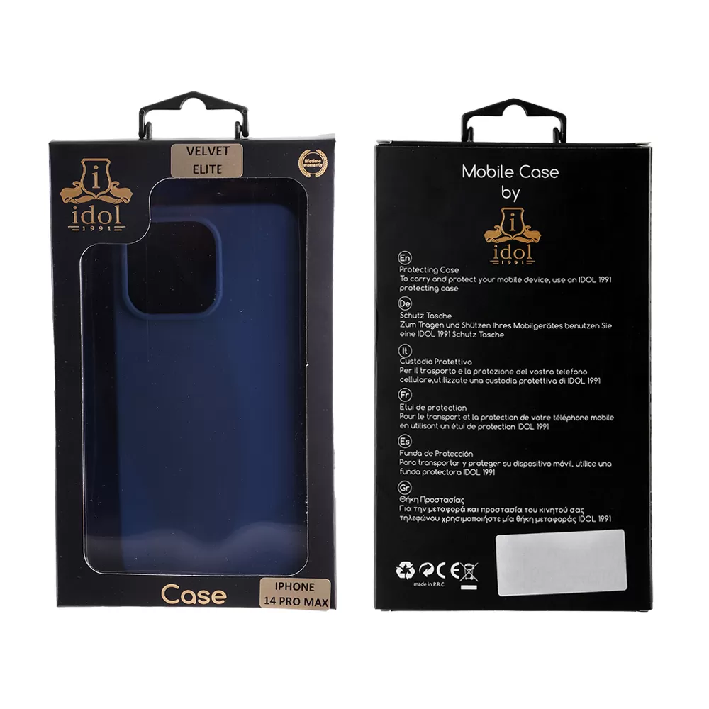 IDOL 1991 VELVET ELITE TPU ΘΗΚΗ IPHONE 14 PRO MAX 6.7in 4 SIDE CAMERA GUARD BLUE - Image 2