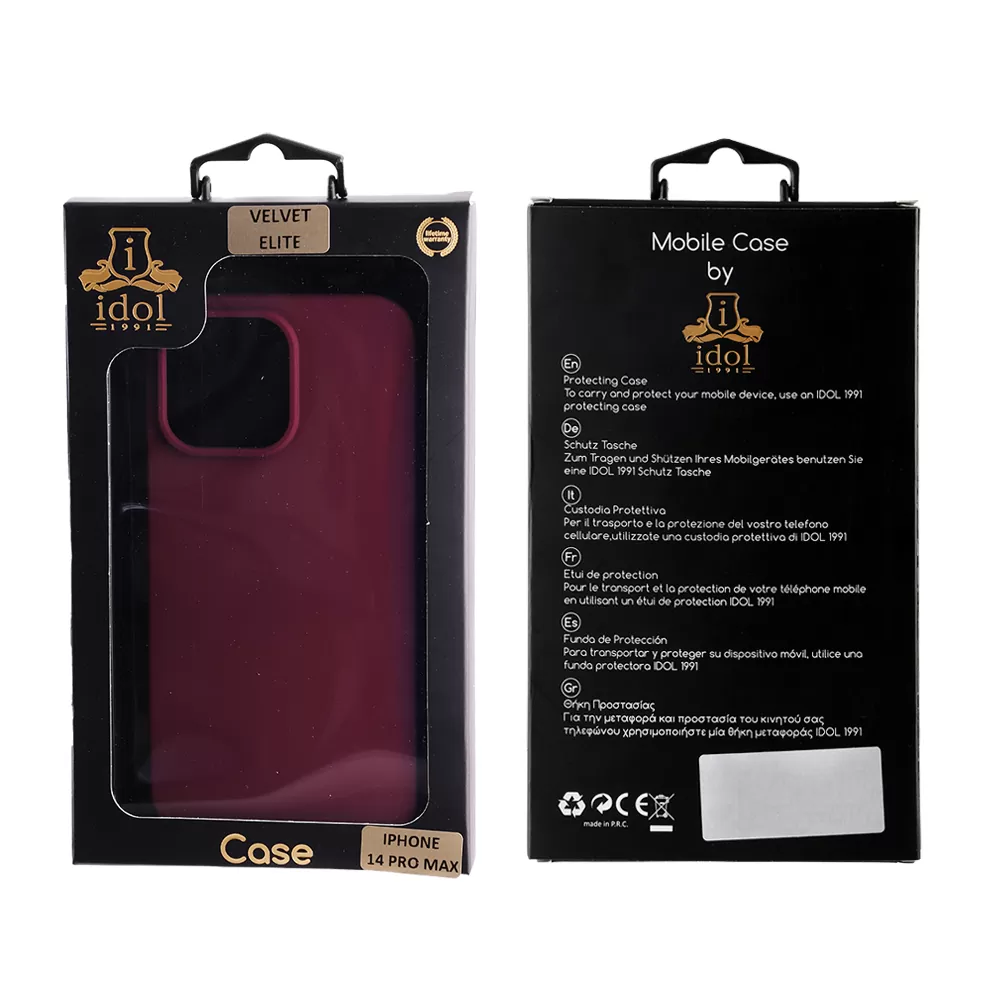 IDOL 1991 VELVET ELITE TPU ΘΗΚΗ IPHONE 14 PRO MAX 6.7in  4 SIDE CAMERA GUARD BURGUNDY - Image 2
