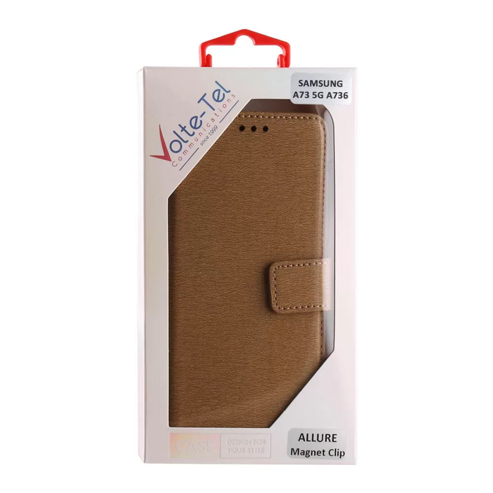 VOLTE-TEL ALLURE ΘΗΚΗ SAMSUNG A73 5G A736 6.7in  MAGNET BOOK STAND CLIP GOLD - Image 2
