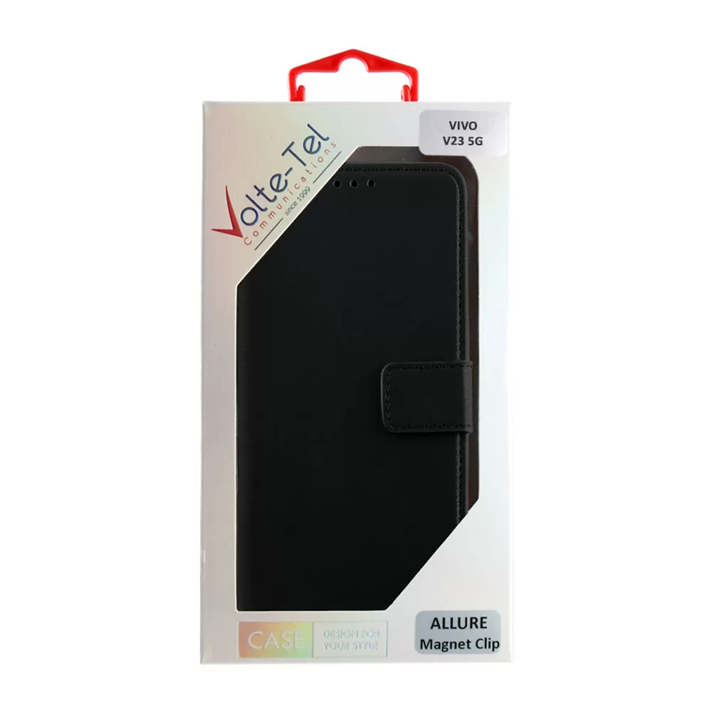 VOLTE-TEL ALLURE ΘΗΚΗ VIVO V23 5G 6.44in  MAGNET BOOK STAND CLIP BLACK - Image 2
