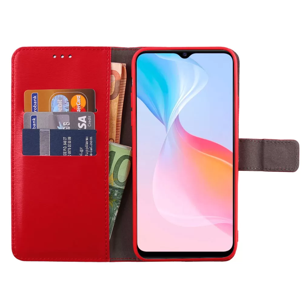 VOLTE-TEL ALLURE ΘΗΚΗ VIVO Y76 5G 6.58in  MAGNET BOOK STAND CLIP RED - Image 5