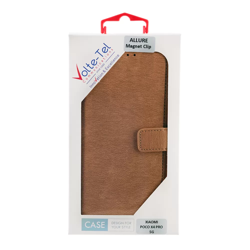 VOLTE-TEL ALLURE ΘΗΚΗ XIAOMI POCO X4 PRO 5G 6.67in  MAGNET BOOK STAND CLIP GOLD - Image 2