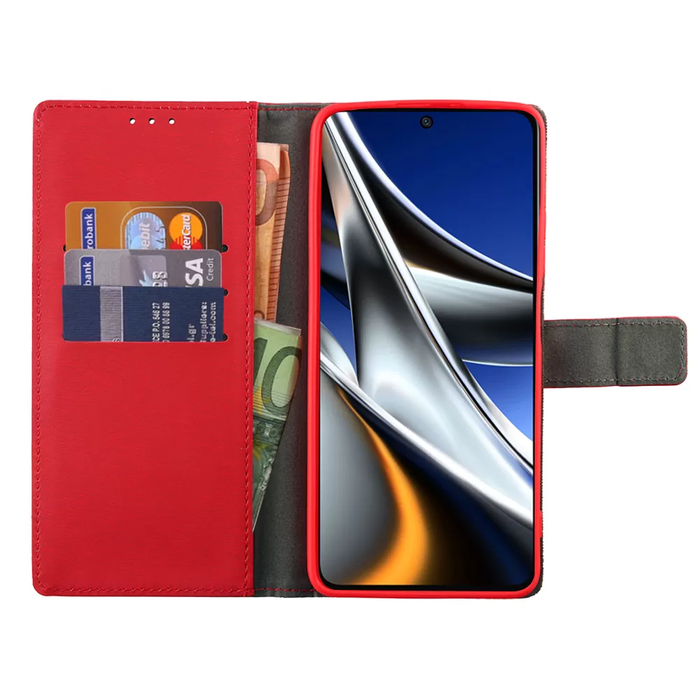 VOLTE-TEL ALLURE ΘΗΚΗ XIAOMI POCO X4 PRO 5G 6.67in  MAGNET BOOK STAND CLIP RED - Image 5