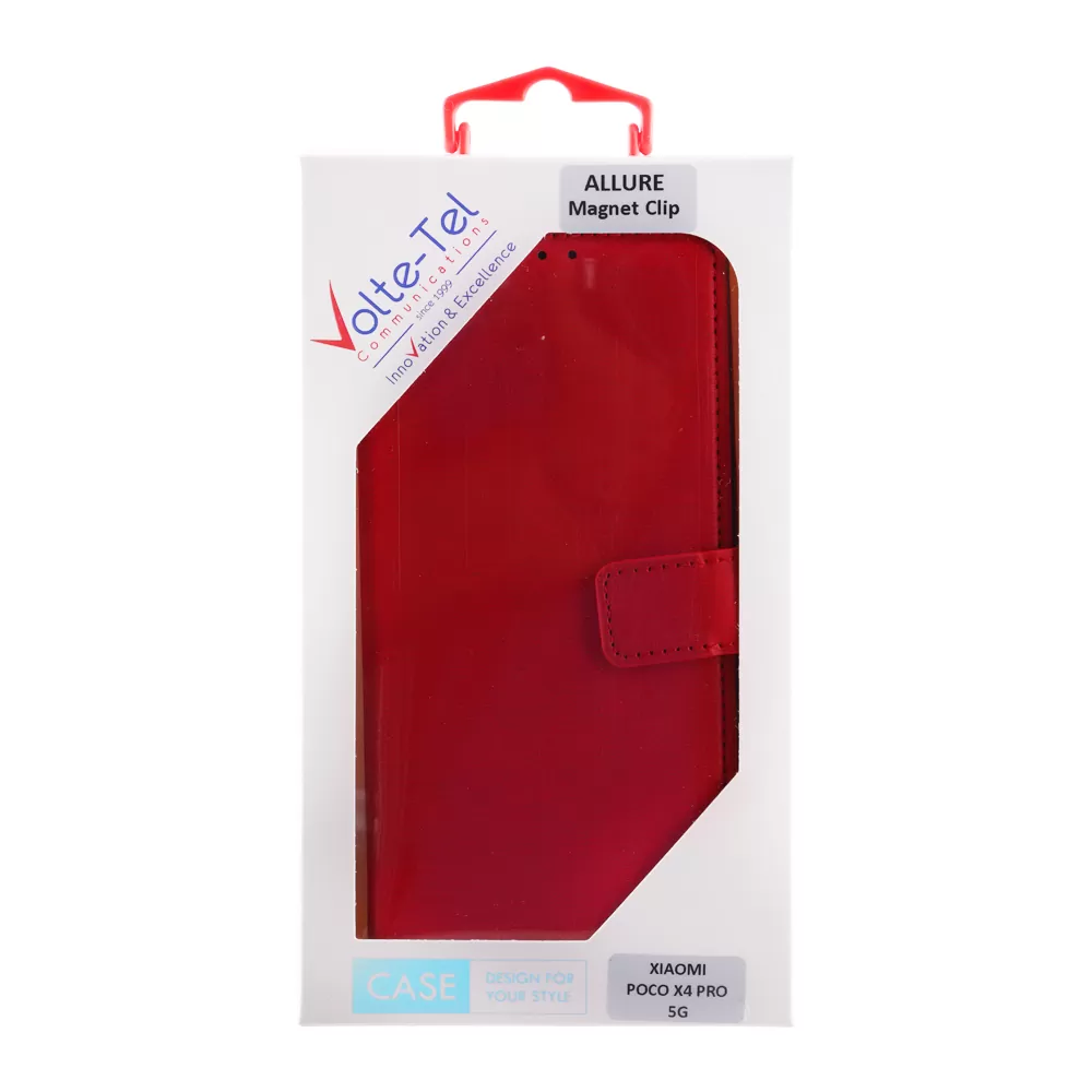 VOLTE-TEL ALLURE ΘΗΚΗ XIAOMI POCO X4 PRO 5G 6.67in  MAGNET BOOK STAND CLIP RED - Image 2