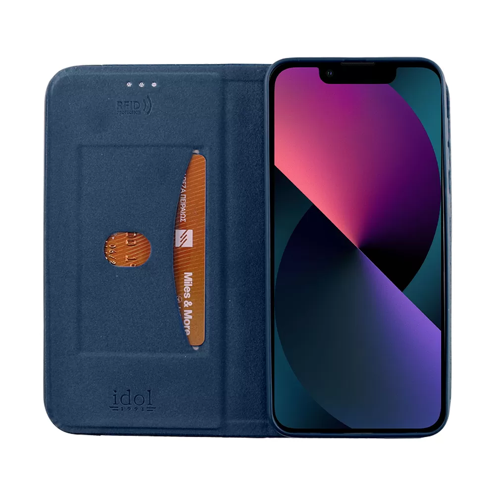 IDOL 1991 ELITE ΘΗΚΗ IPHONE 14 6.1in  ANTI-RFID BOOK STAND BLUE - Image 7