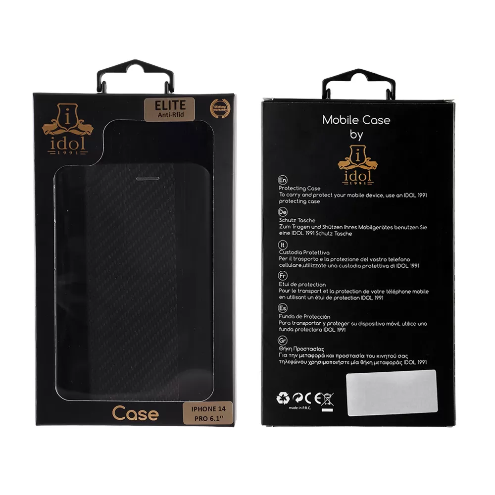 IDOL 1991 ELITE ΘΗΚΗ IPHONE 14 PRO 6.1in  ANTI-RFID BOOK STAND BLACK - Image 2