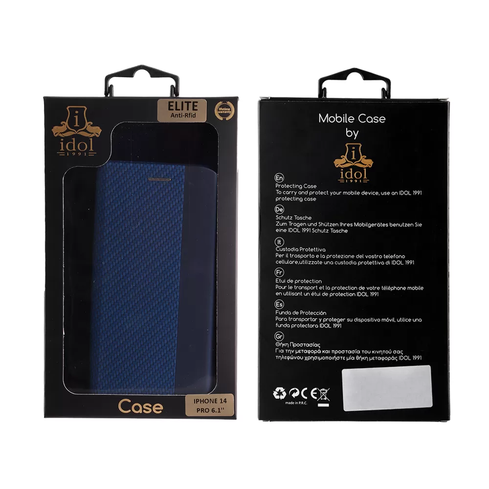 IDOL 1991 ELITE ΘΗΚΗ IPHONE 14 PRO 6.1in ANTI-RFID BOOK STAND BLUE - Image 2