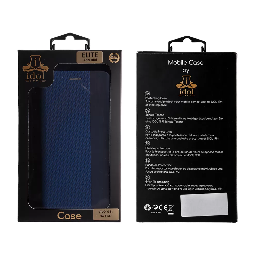 IDOL 1991 ELITE ΘΗΚΗ VIVO Y33s 4G 6.58in  ANTI-RFID BOOK STAND BLUE - Image 2