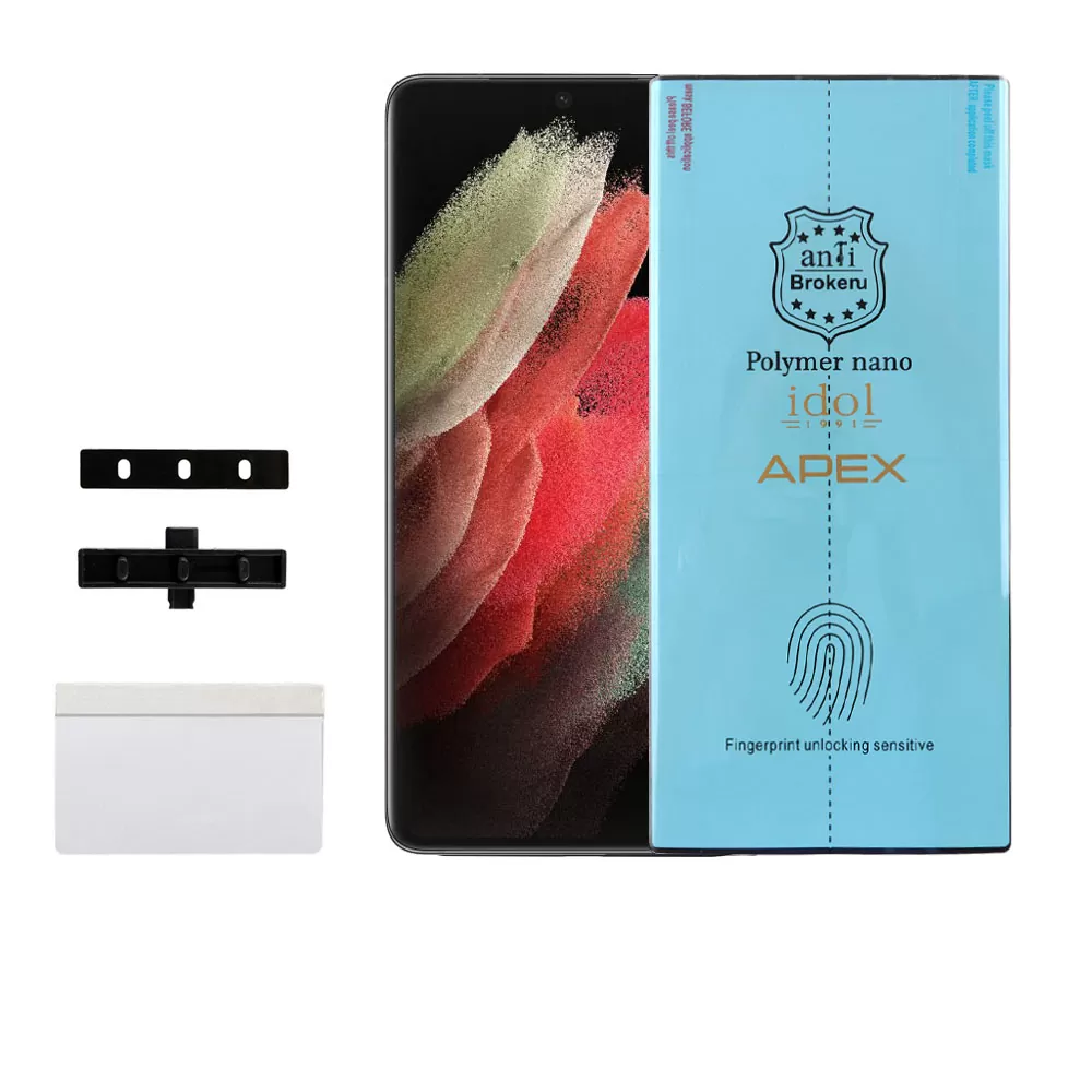 IDOL 1991 APEX POLYMER NANOTECH FILM SAMSUNG S21 ULTRA 5G G998 6.8in FINGER UNLOCK FULL COVER WITH INSTALLATION KIT - Image 9
